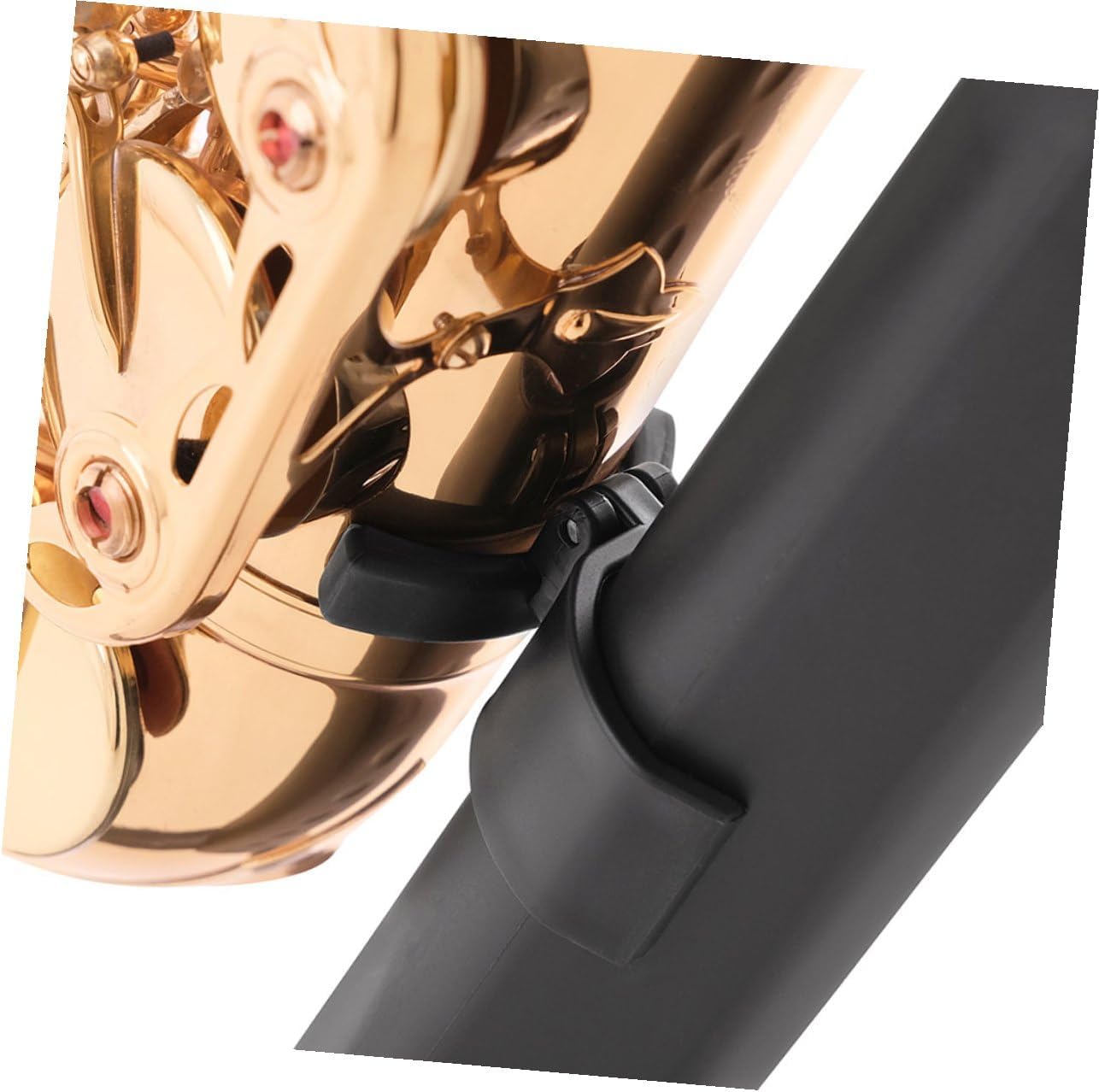 Kisangel Foldable Tenor Saxophone Stand Sax Rack Portable Black Saxophone Bracket Desktop Instrument Holder for Music Practice and Performance