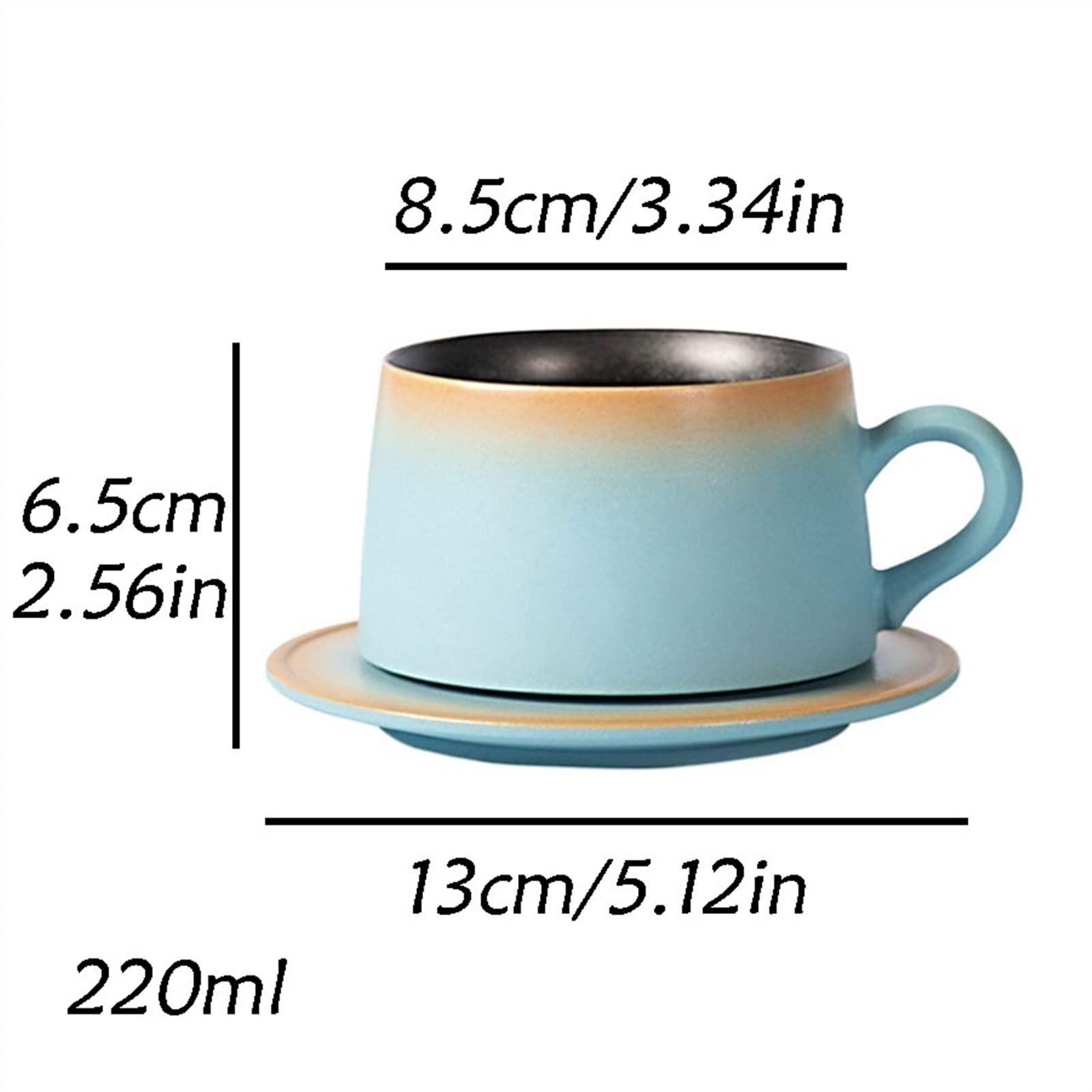 Kubek 220 ml wykwintny ceramiczny zestaw filiżanek do kawy i spodków wysokiej klasy biurowy kubek do latte domowy i komercyjny kubek do kawy filiżanka do kawy