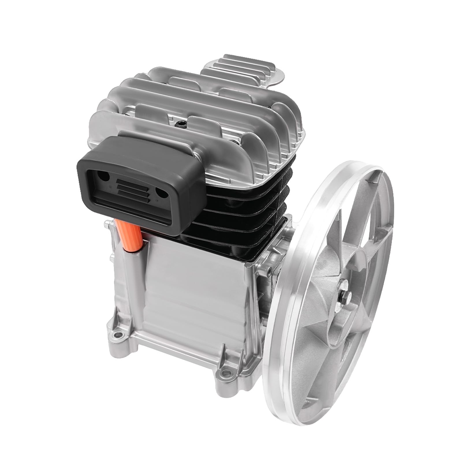 Compresor de aire agregado cabeza de la bomba, cabezal de compresor de aire 2 HP con 2 cilindros, 960 rpm, con polea, aspiración de aire teórica 170L/min, 10 bar