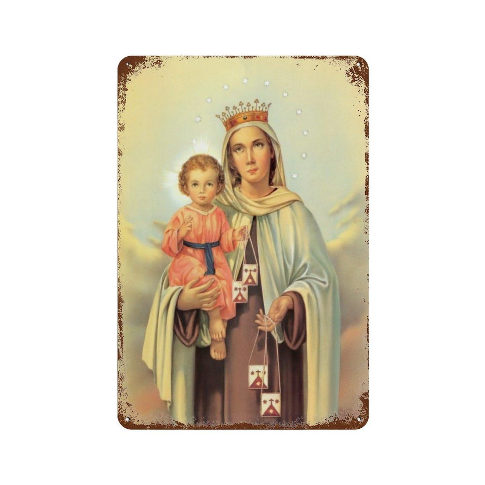 xiaoxiaoshen Our Lady of Carmen (1) Wall Decor Art Metal Tin Poster Modern Home Decor Art Home Bar Shop Decorations Vintage Sign 30x20cm