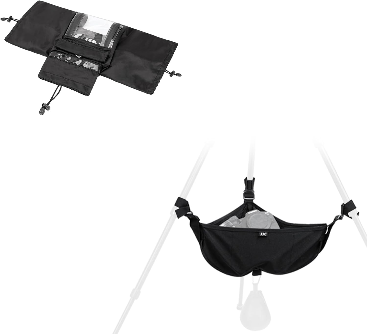 Tripod Weight Stone Bag for Lightweight Tripod Easel Light Stand Astrophotography, with Nylon Cmaera Rain Cover Sleeve for Canon Nikon Sony Mirrorless Cameras with Lens Below 7.1x5.5x9.1inch