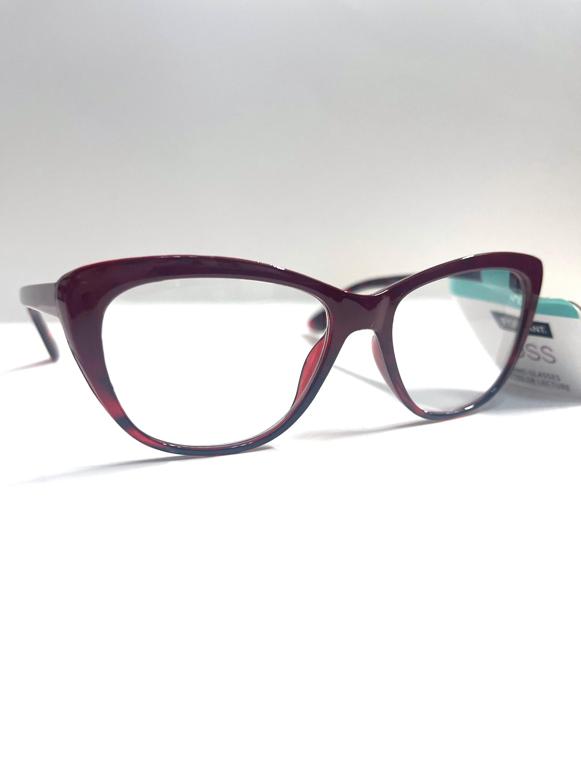 Foster Grant reading glasses Gloss Red Havana oversized cat-eye GL2003 2.75