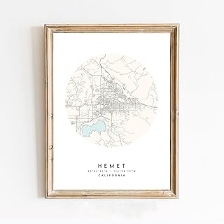 Black & White Poster of Hemet California Ca | 11x17 12x18 16x24 24x36 Unframed Modern Print Wall Art | Minimalism Hometown City Traveler Gift | Minimalist Home Office Decor 3