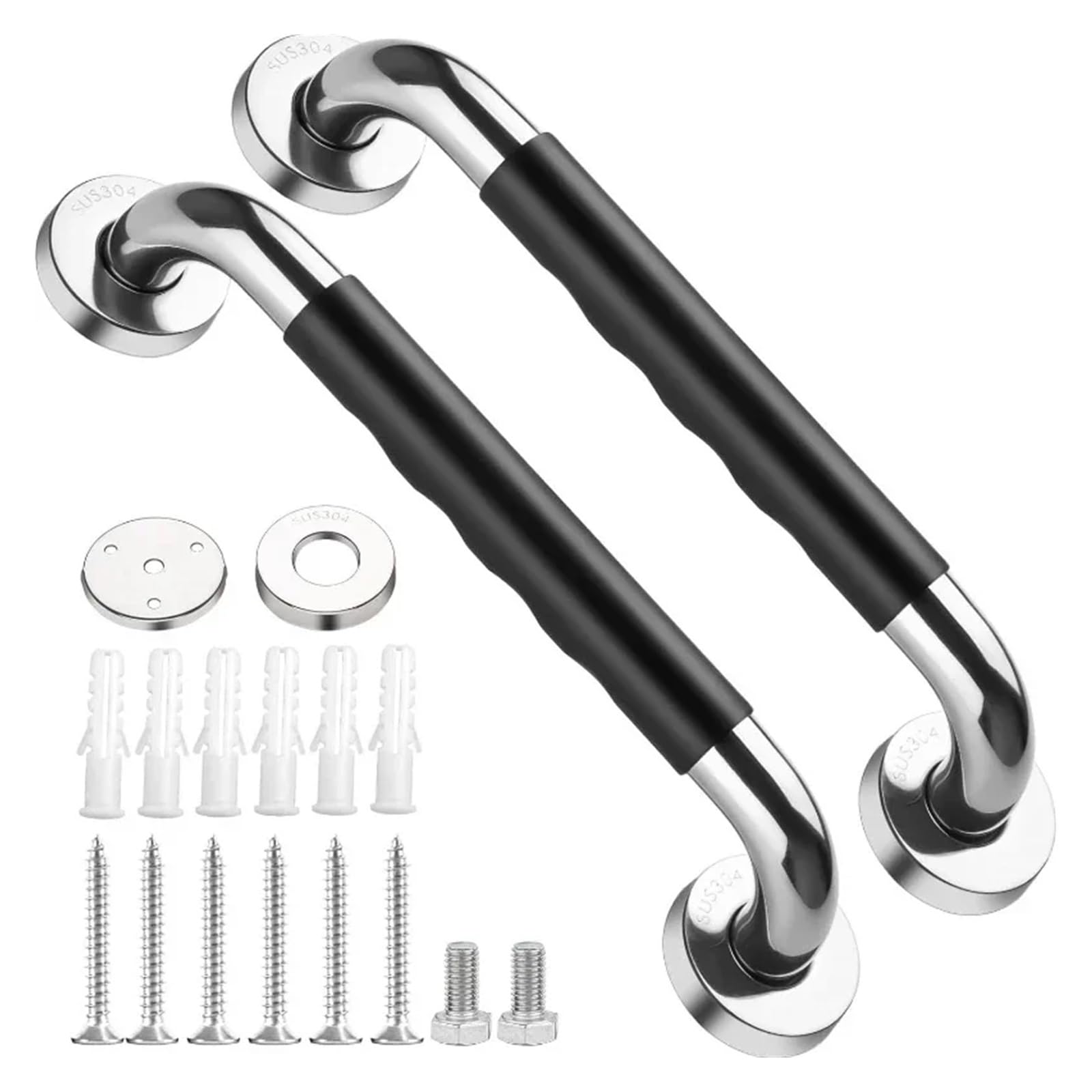 Pasamanos de silicona acero inoxidable for baño personas mayores, antideslizantes, for inodoro Para ducharse(50cm)