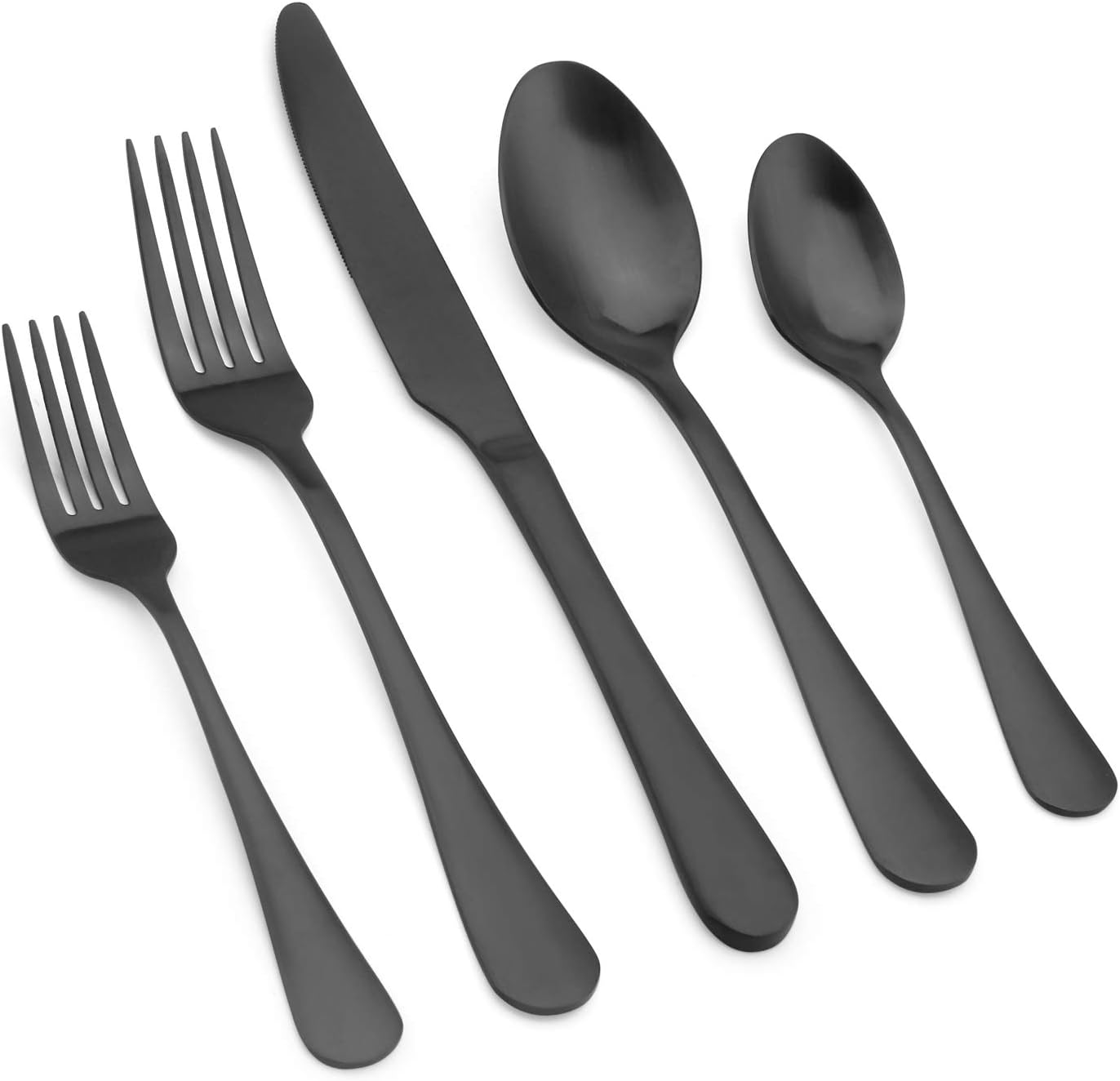 Vanys Matte Black Silverware Set, 20Piece Stainless Steel