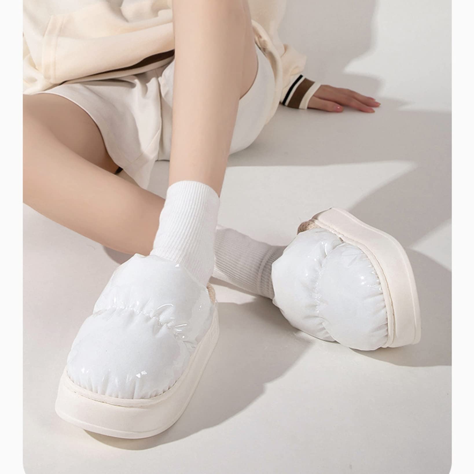 Amazon.co.jp: スリッパ カップル 冬用スリッパ PUレザー エナメル