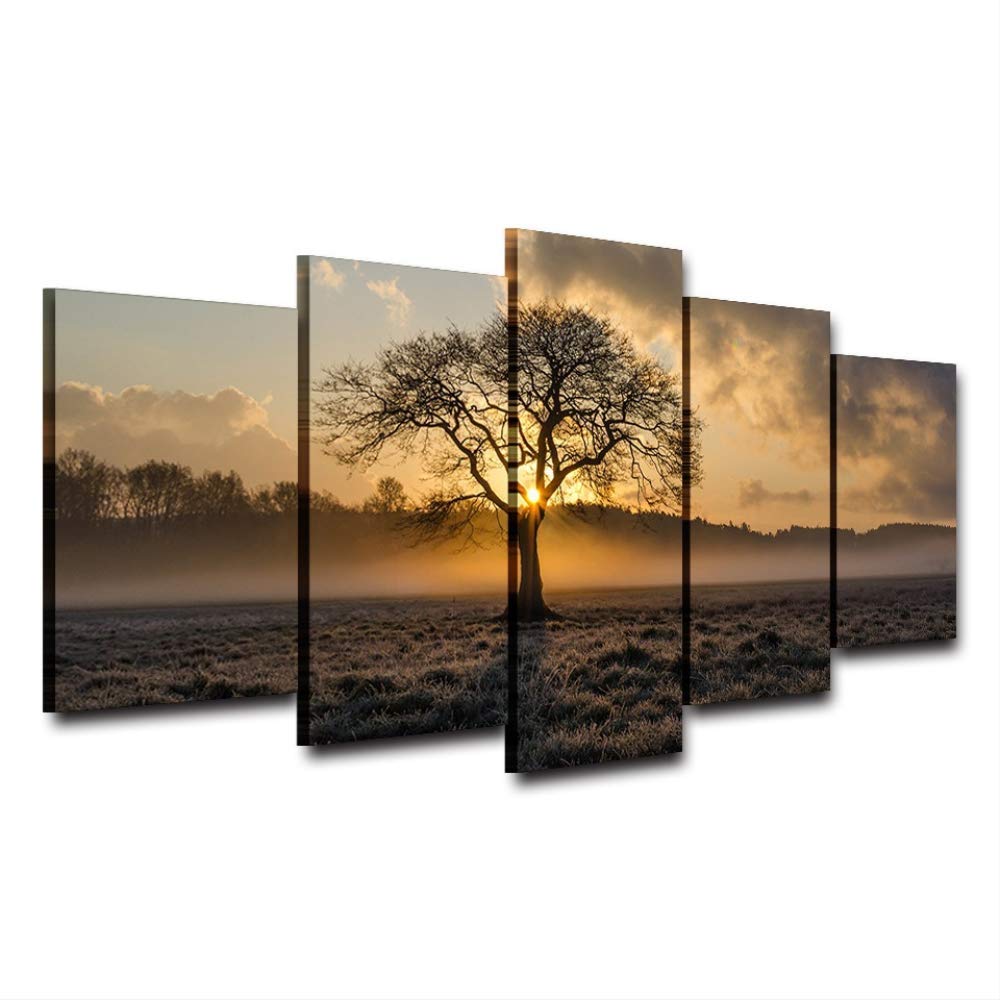 Cuadro en lienzo de paisaje sin marco para salón en formato multipanel