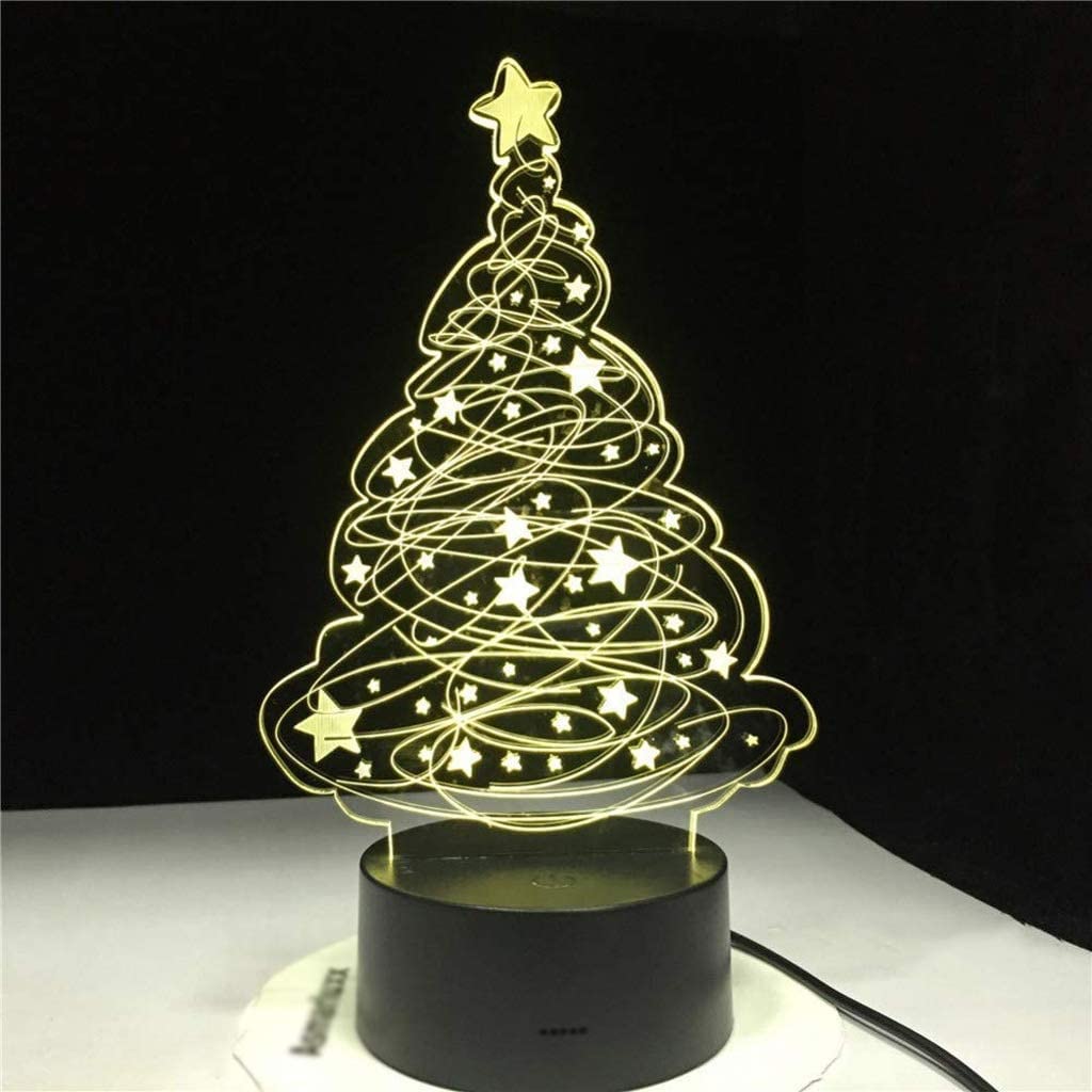 Lampka nocna LED 3D, wielokolorowy przełącznik dotykowy zasilana przez USB, dekoracyjna lampa stołowa, kreatywny prezent urodzinowy lampka nocna
