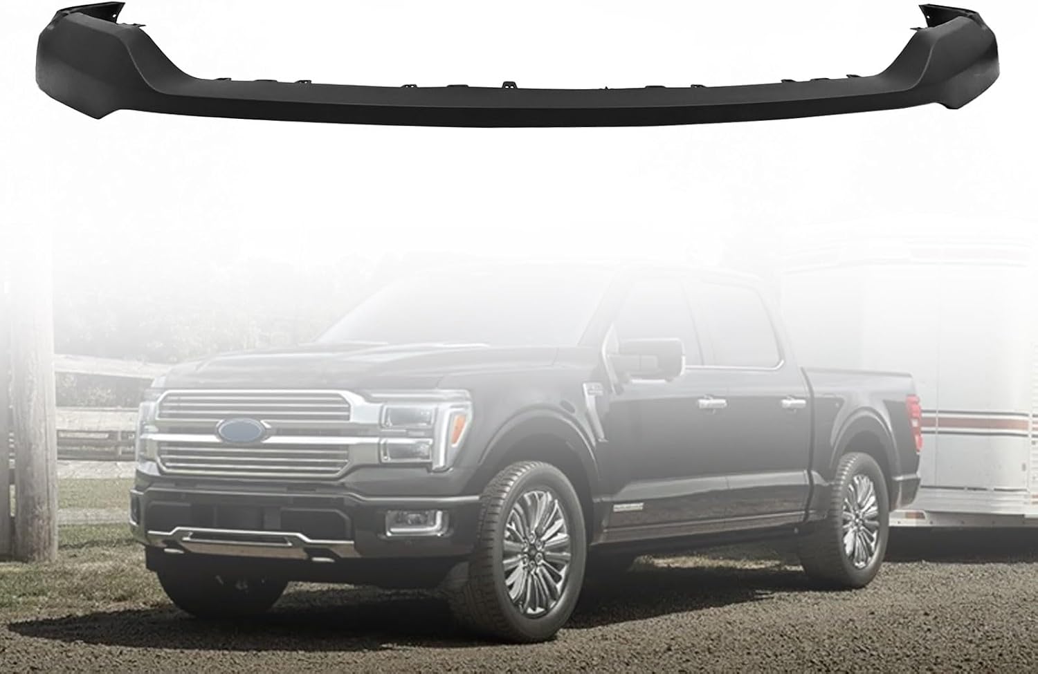 F150 Front Bumper Molding Compatible with 2024 2025 Fo-rd F-150 Front Bumper Cover Upper Molding Trim Primed