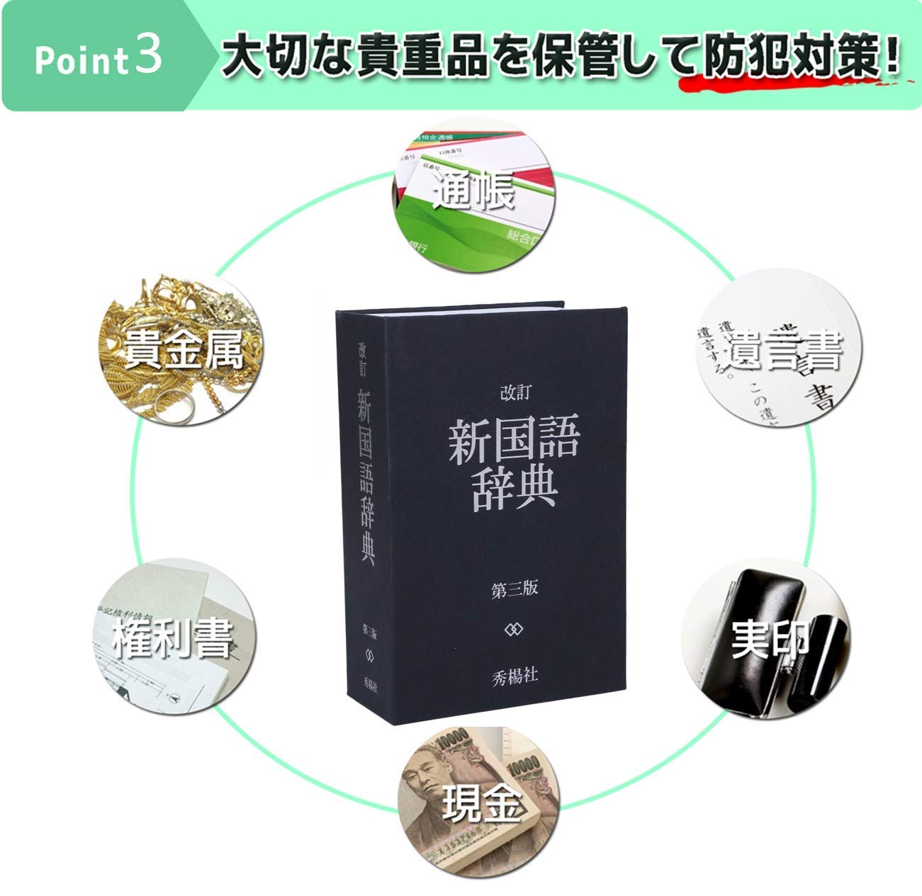 Amazon.co.jp: フリーウェイ オリオン本舗 辞書型金庫 隠し金庫 国語 