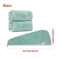 Vista 60 de Pack de 2 toallas para cabeza M-bestl, toalla para secar la cabeza con botones, toalla para el pelo de microfibra
