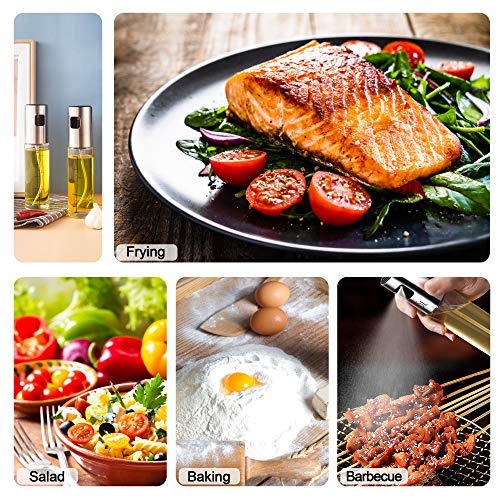 Image of BIGTONE Plastic Oil Sprayer for Cooking, 2Pack 100ml Olive Oil Spray Dispenser Bottle, Transparent Vinegar Mister for BBQ, Salad, Baking, Roasting, Grilling, Air Fryer