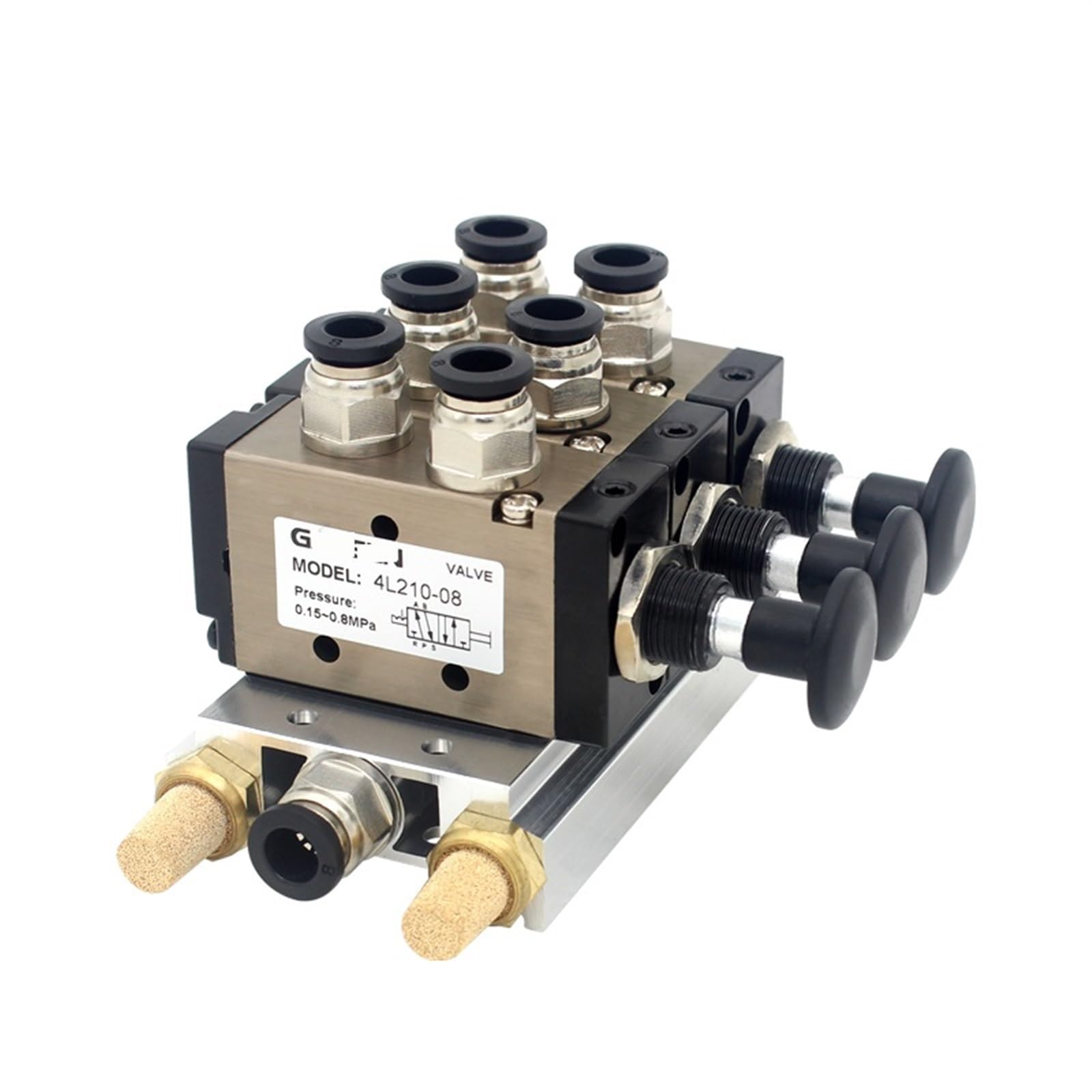 Interrupteur pneumatique 4R210-08 à commande push-pull pour inversion de flux précise