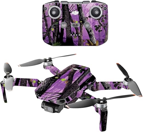 MightySkins - Compatible con DJI Mini 2 Dron portátil - Purple Tree Camo  Funda protectora de vinilo duradera y única  Fácil de aplicar, quitar y