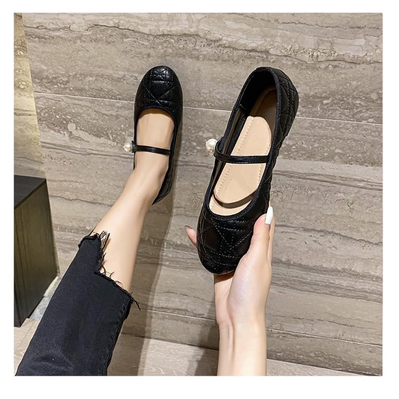 Black Ballet Flats for Women Mary Jane Flats Shoes Lightweight Dressy Work Casual Shoes3