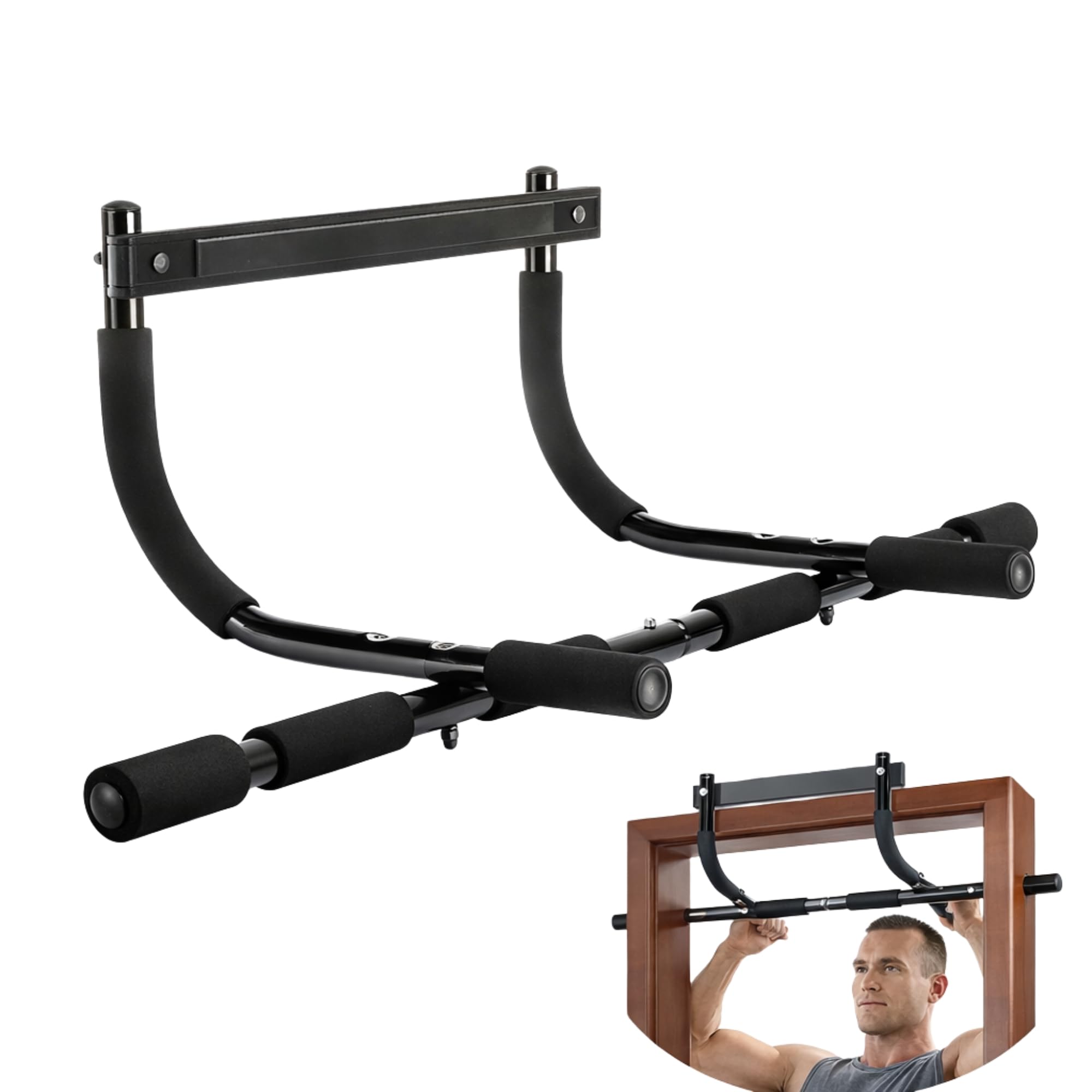 VOCO Pull Up Bar for Home Workout Adjustable Chin Up Bar Gym Accessories for Men Hanging Rod Without Screw Anti Skid Grip Strength Training Exercise Bar-image-22