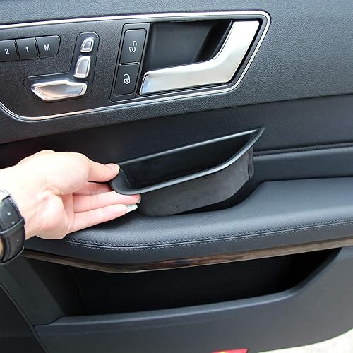 Caja de almacenamiento negra para manija de puerta de coche, guante, reposabrazos para Mercedes Benz Clase E W212 E200 E260 E320 E400 2010-2015