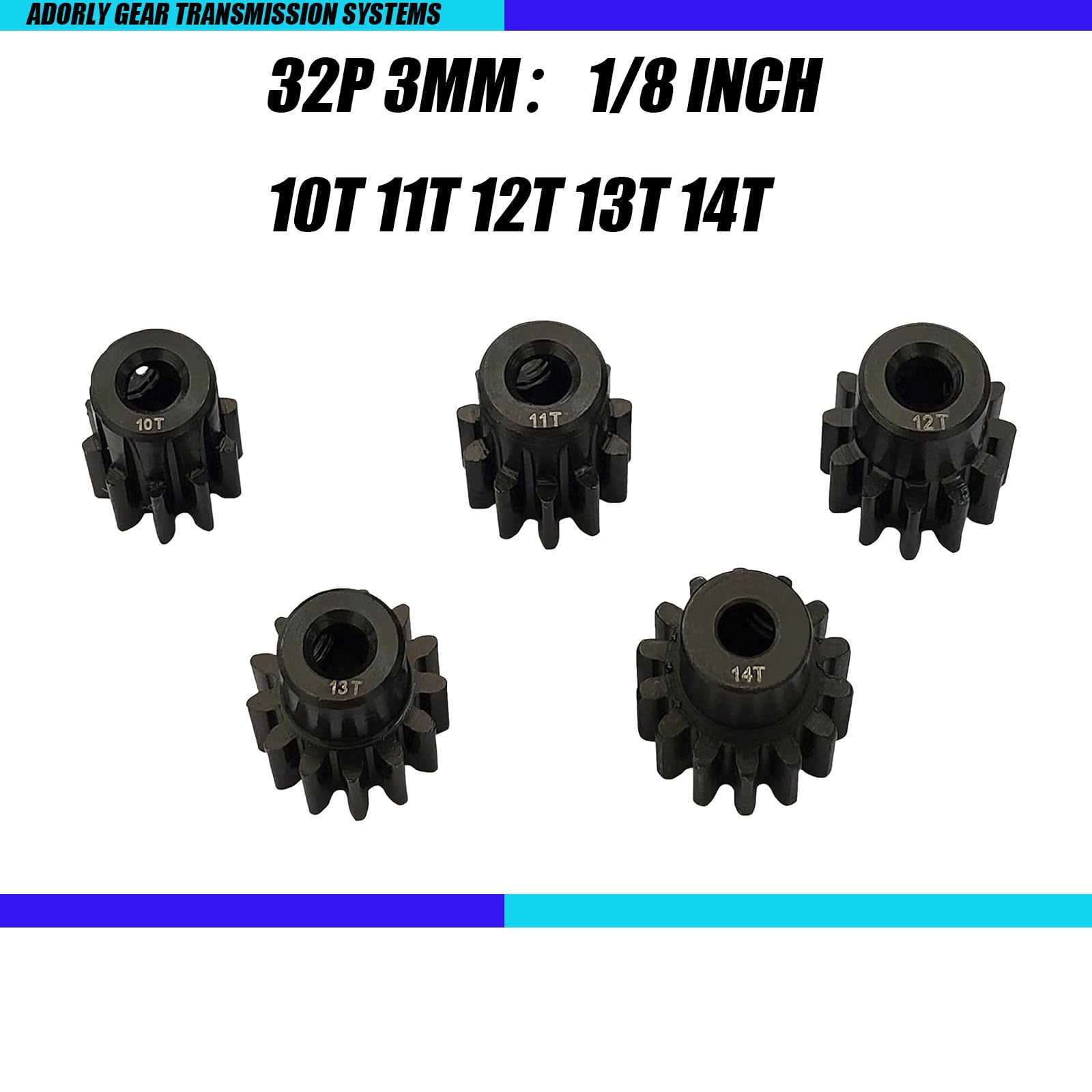 Amazon.com: ADORLY 32P 3mm Rc Pinion Gear Set 10T 11T 12T 13T 14T