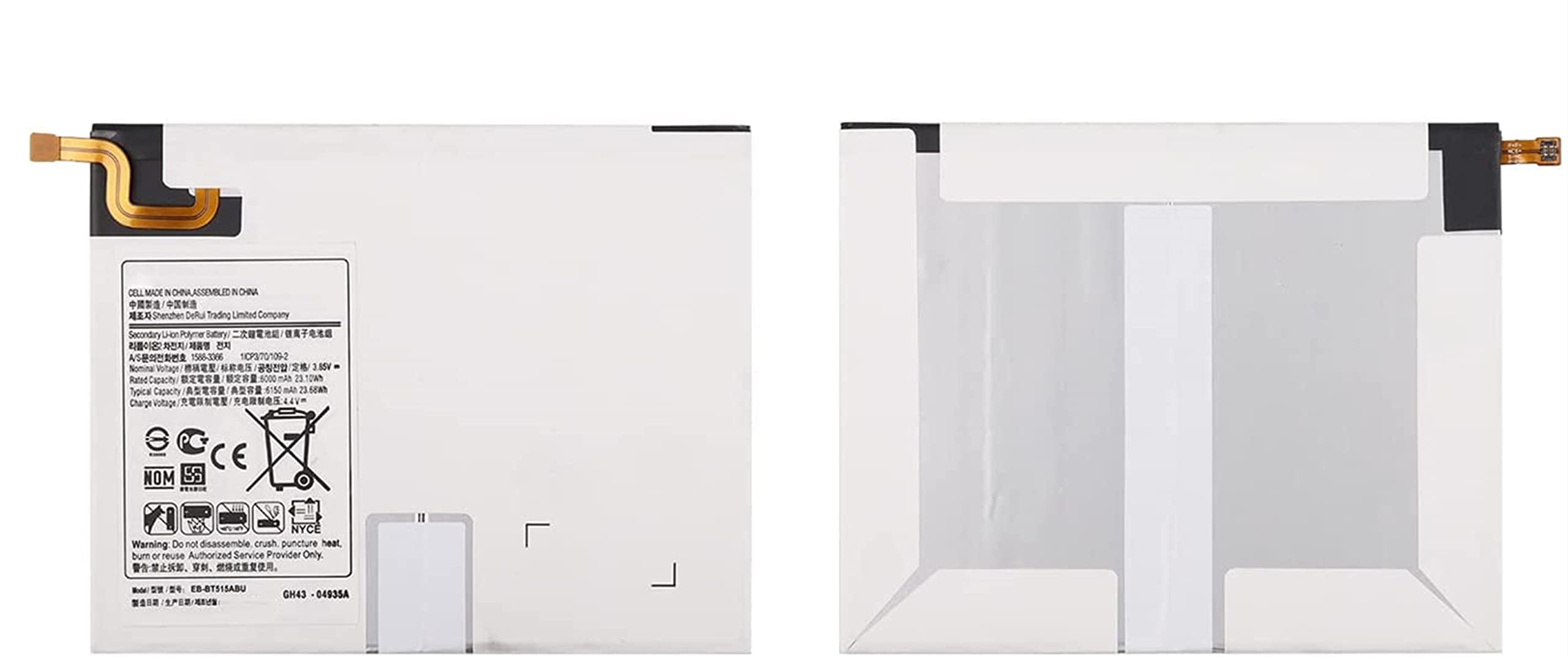 AKKEE EB-BT515ABU Tablet Batteria per Samsung Galaxy Tab A 10.1 2019 SM-T510 SM-T515 Series GH43-04935A 3.85V 23.68Wh 6150mAh with Tools