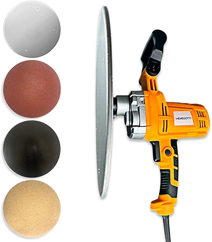 Desempenadeira Elétrica Mde 1200w Para Reboco Acabamentos 127v + Disco de Ferro Ø 380mm Menegotti Profissional