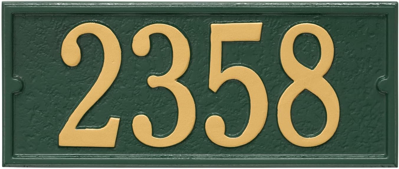 Whitehall Products Personalized Side Plaque displays your address and street name. White/Gold