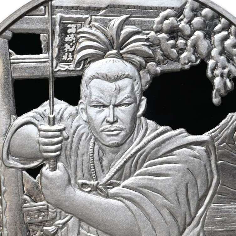 Miniatura 4 de 2022 1 oz Fijian Silver Ancient Warriors - Samurai Coin (in Capsule) Brilliant Uncirculated with Certificate of Authenticity 50c BU