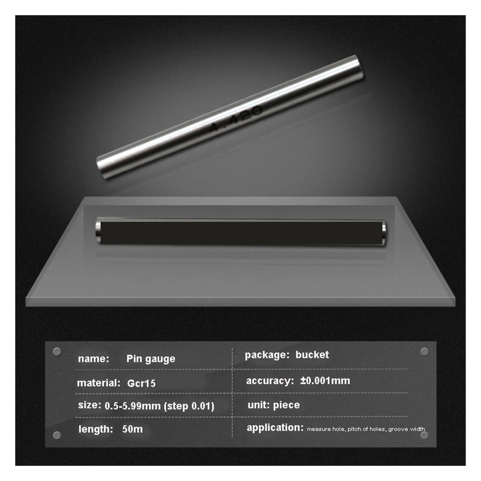1.00-2.00mm 101 sztuk/partia zestaw stalowych trzpieni pomiarowych z krokiem 0.01mm gładki miernik otworu do suwmiarki i mikrometru dla maszynistów(101pcs 2.00-3.00mm)