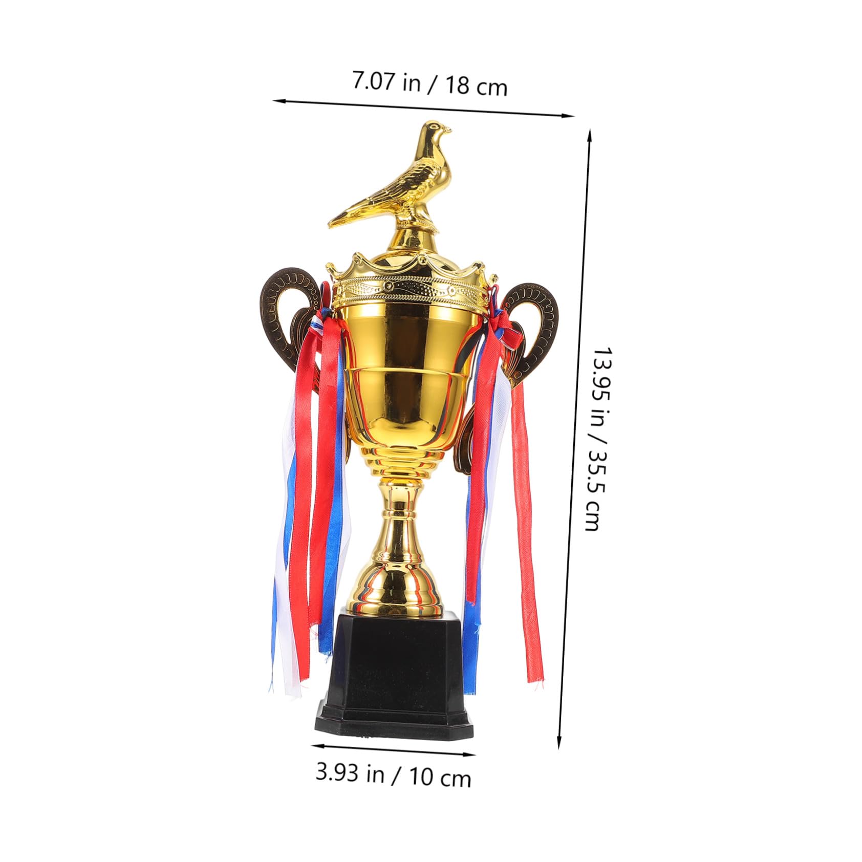 Hemobllo Trofeo de Premio Dorado Diseño, Material Metálico, Acabado de Lujo, Adecuado para Competencias de Carreras y Diversas Ocasiones