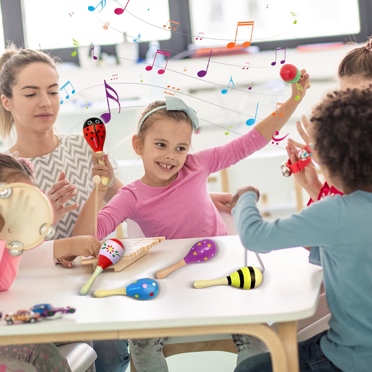 Tam Tam Bebe 12 Maracas En Bois Naturel Pour Enfants - ZOOMPIL | Jouet Musical éducatif