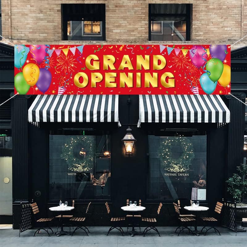 Miniatura 7 de Cartel de gran apertura, letrero de gran apertura, color rojo dorado, gran apertura, telón de fondo para tienda, tienda, empresa, jardín, ceremonia