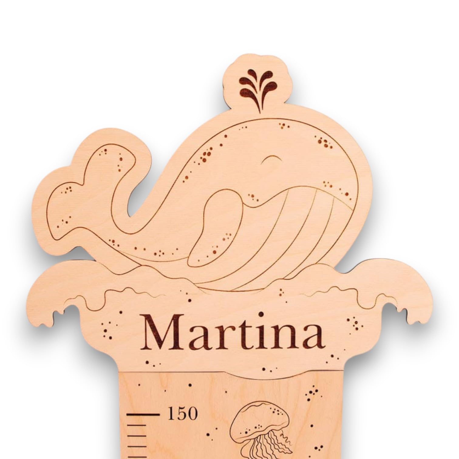 Medidor Infantil Pared Madera Personalizado – Regla de Crecimiento Infantil para Habitación Bebé y Niño – Decoración Infantil Montessori – Tabla Medidora Altura Niños