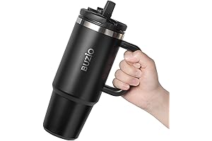 Coktik 40 oz Tumbler with Handle, Insulated Stainless Steel Water Bottle with Straw Lid