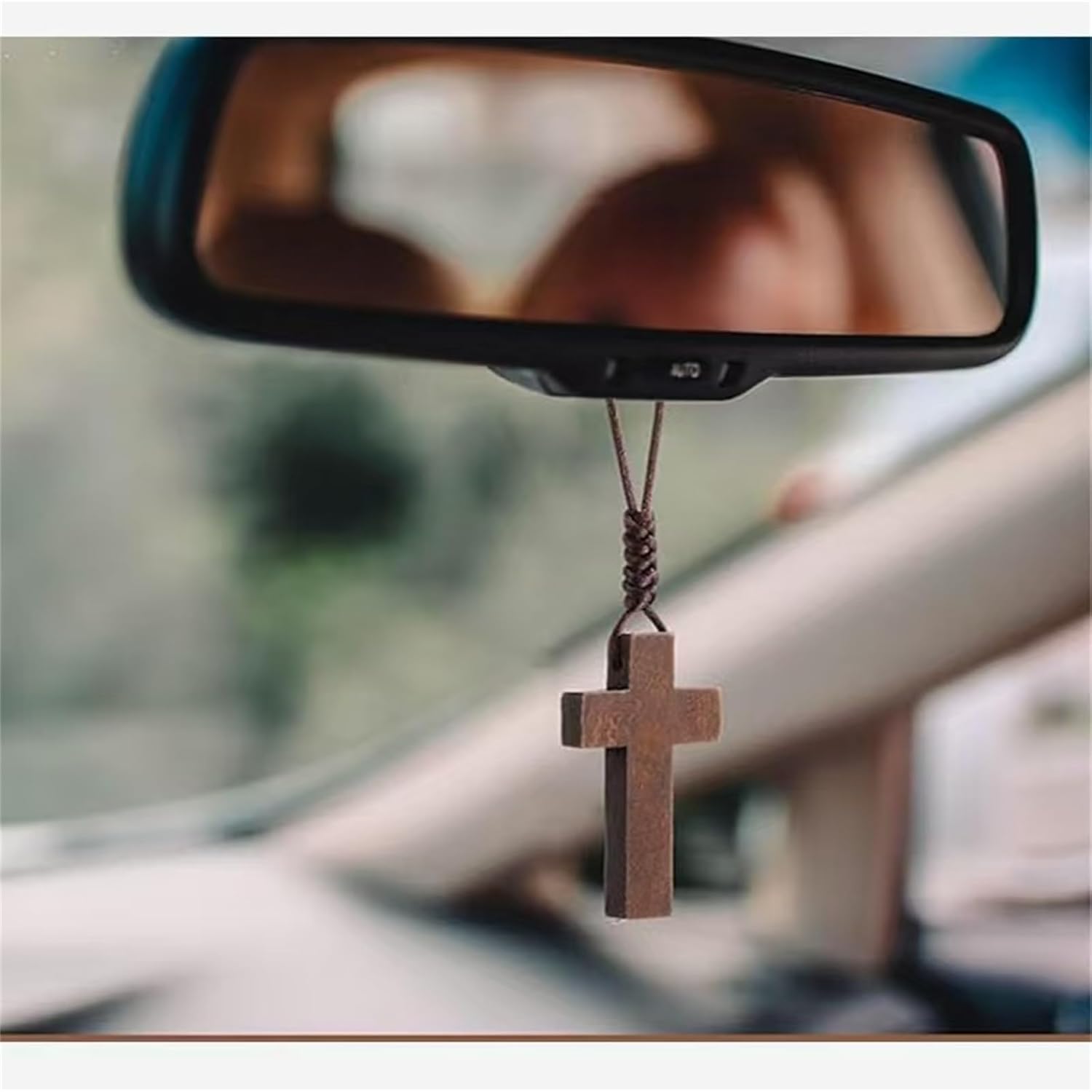 Wooden Cross Pendant Necklace For Men Women, Gifts Necklace Wooden Cross For Car Mirror Hanging Pendant,Rosarios Catolicos - Image 4