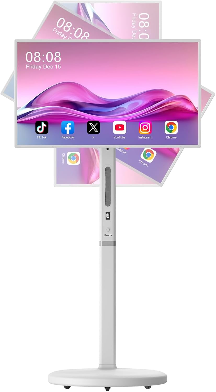 Amazon.com: iProda 32-inch Smart Rolling TV Monitor with Wheels, FHD ...