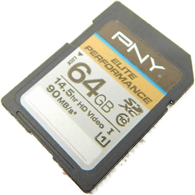 PNY Elite Performance 64GB High Speed SDXC Class 10 UHS-I, U1 Up to 90MB/sec Flash Card - P-SDX64U1H-GE