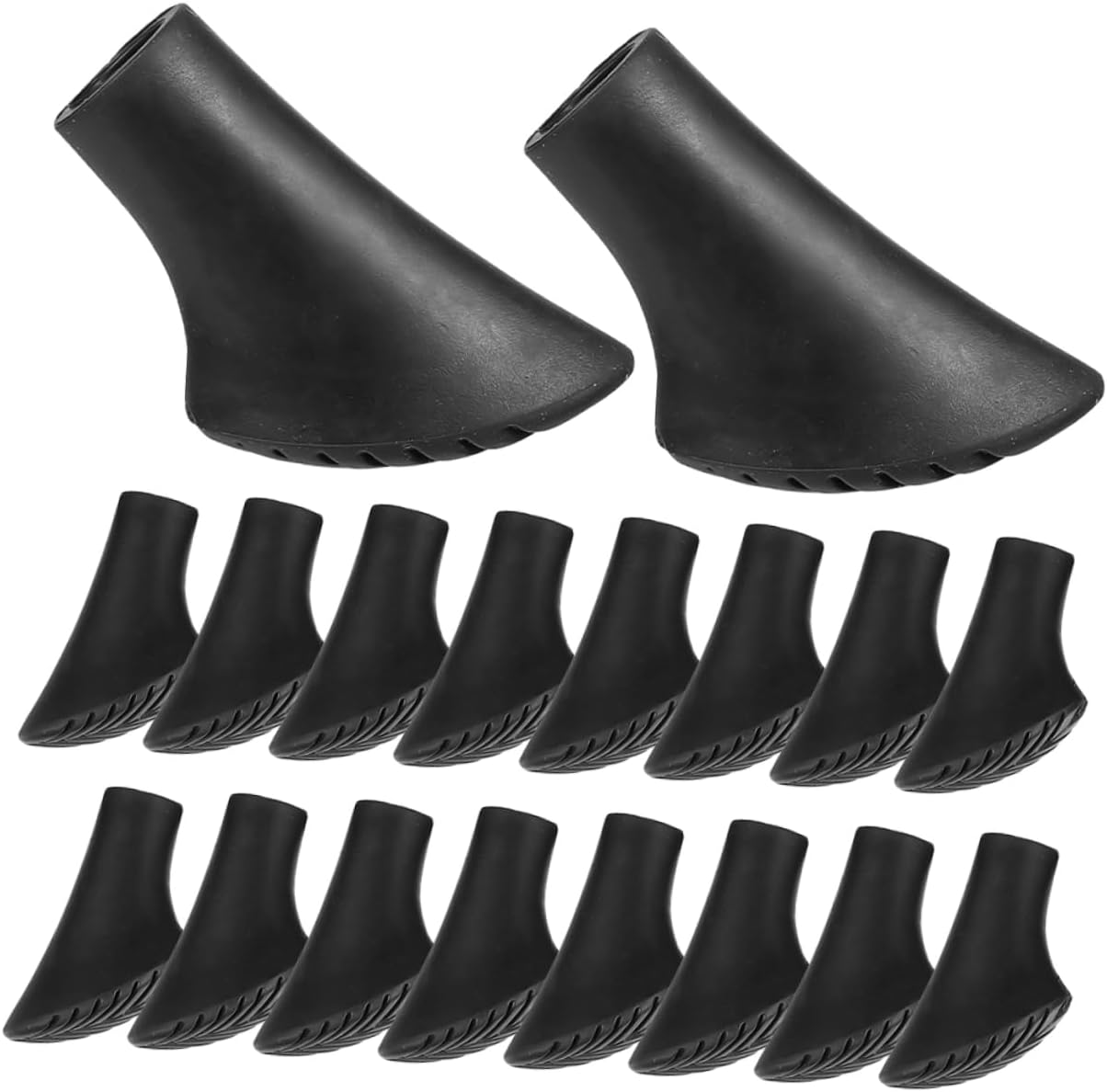 20pcs Non-Skid Trekking Pole Tips Plastic Protectors for Hiking Walking Canes and Crutches - for Enhanced Stability and Grip
