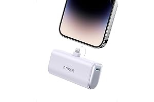 Anker Nano Power Bank with Built-in 5000mAh Lightning Connector for iPhone 14/14...