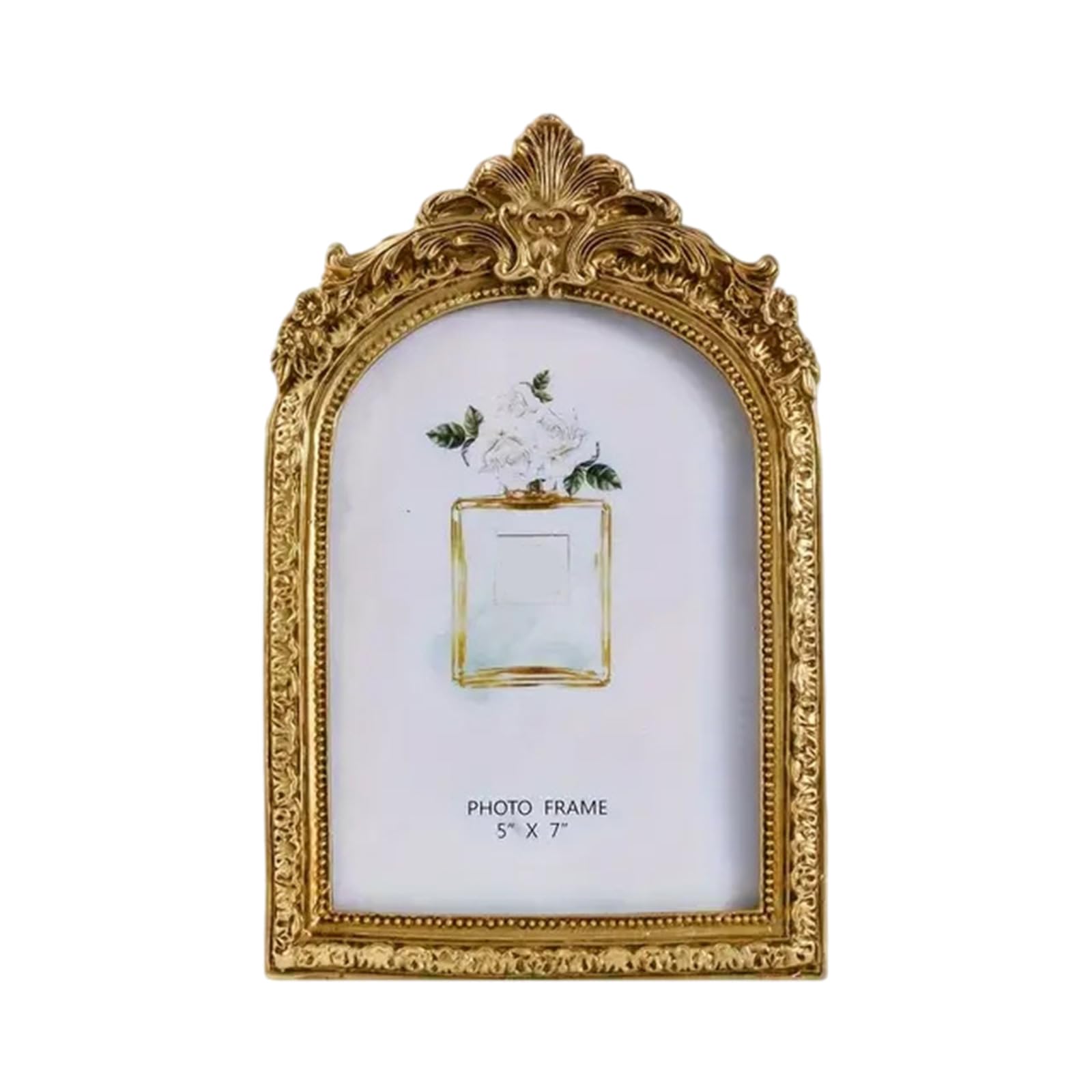 Arched Shape Resins Photo Frame with Intricate Carved Detail for Home Decoration Pictures Frame