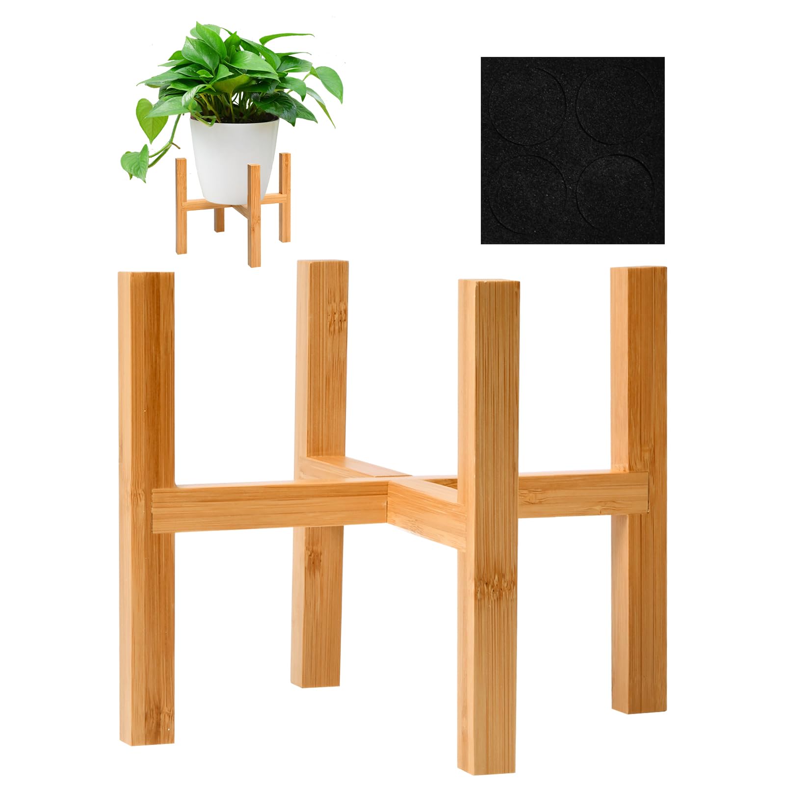 emperoch 1 Pieza Pie para Plantas, Soporte de Exhibición de Madera para Planta, Soporte Moderno para Plantas, Soporte Plantas Madera, para Hogar, Oficina, Jardín, Patio, Restaurante o Cafetería