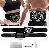 Vista 7 de Abs Stimulator, Portable EMS Abdominal Muscle Toner for Home and Office Fitness, Strength Training - Black