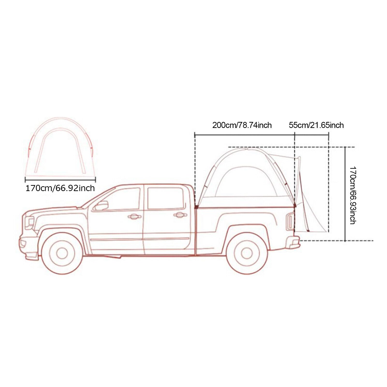 Tente de toit de voiture, Pu2000 mm, pour camion, tente, camion, tente de lit, tente de toit, tente arrière, tente de voiture, tente de hayon, double compte avec couverture de tente supplémentaire,