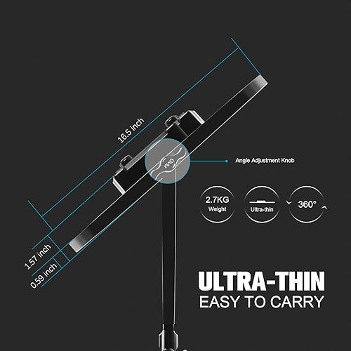 Miniatura 2 de GVM - Luz de tecla, luz LED de video de 14 pulgadas con control de aplicación, iluminación redonda bicolor, ultra fina de 60 W, 3200-5600 K, luz LED