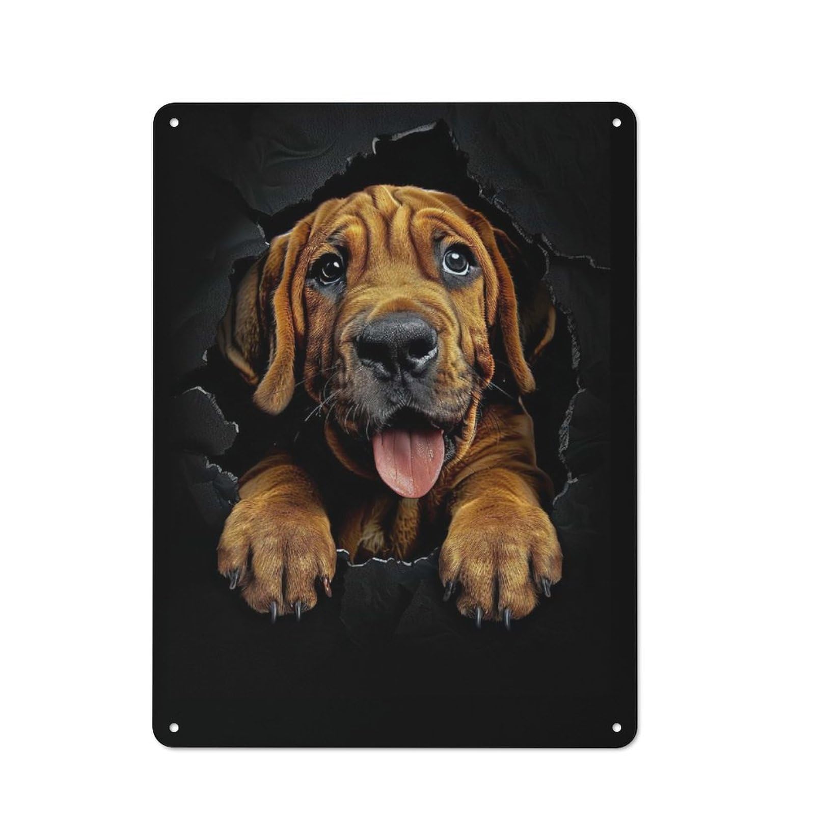 Bloodhound Dog Decorative Metal Sign 40x30cm, Country Style Bistro Wall Plaque for Kitchen, Cafe, Pantry Or Dining Room
