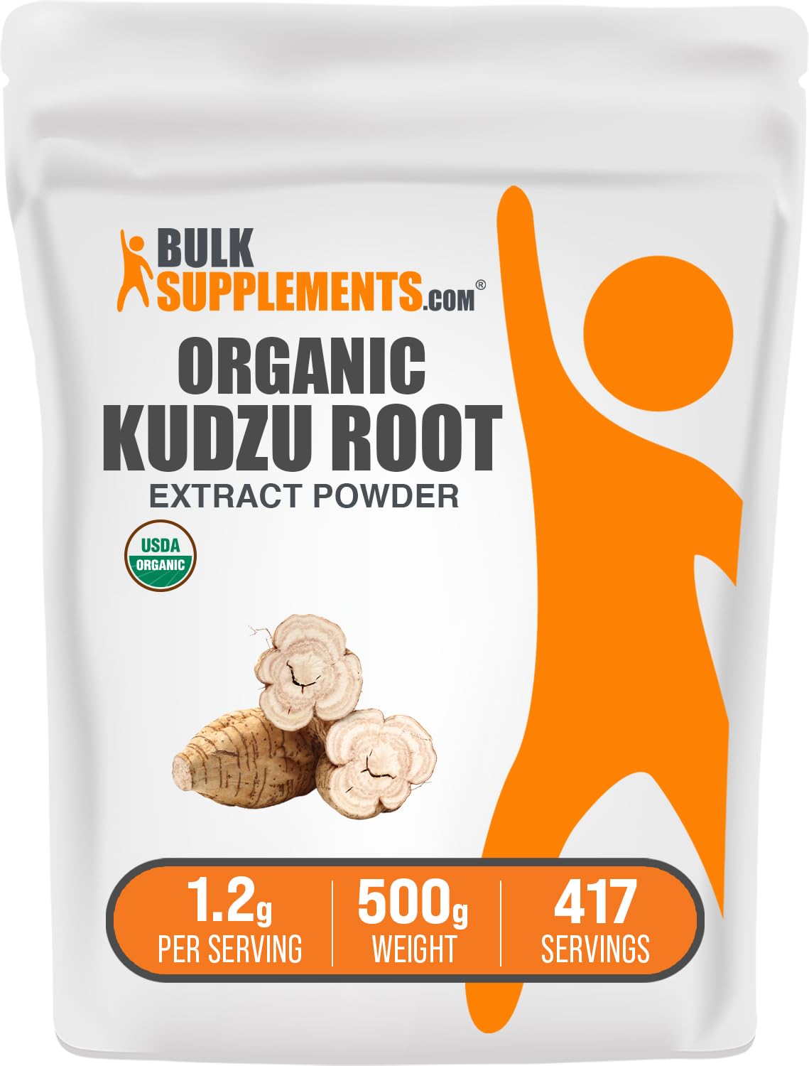 BulkSupplements.com Organic Kudzu Root Extract Powder - Kudzu Root Supplement, Herbal Supplement - Gluten Free, 1.2g per Serving, 500g (1.1 lbs) (Pack of 1)USDA Organic