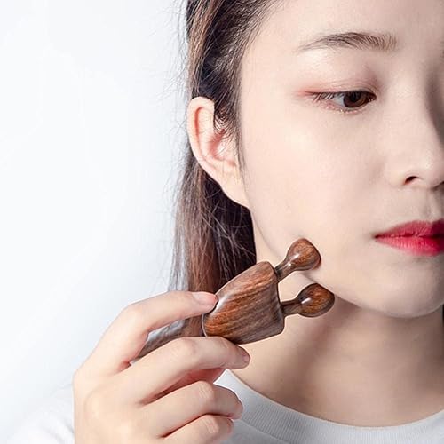 Miniatura 4 de Rosojodg Herramienta de masaje de raspado de sándalo natural amarillo, herramienta de masaje facial de ojos, palo de acupuntura, masajeador de