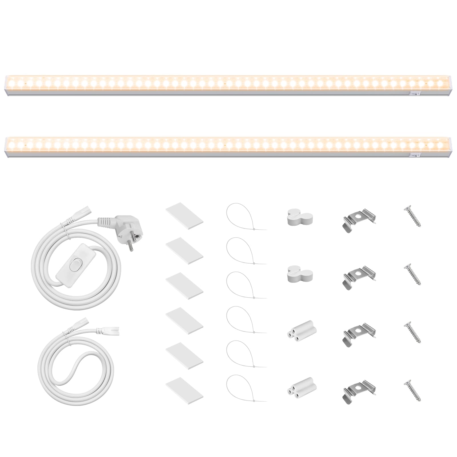 Barrina T5 Grow Lampe, 59cm, Gelbes Vollspektrum Sonnenlicht, 20W (2 x 10W), 2FT Pflanzenlampen LED mit Ein/Aus-Schalter, Verkettbar, Gewächshaus, Stecker und Spiel, 2er