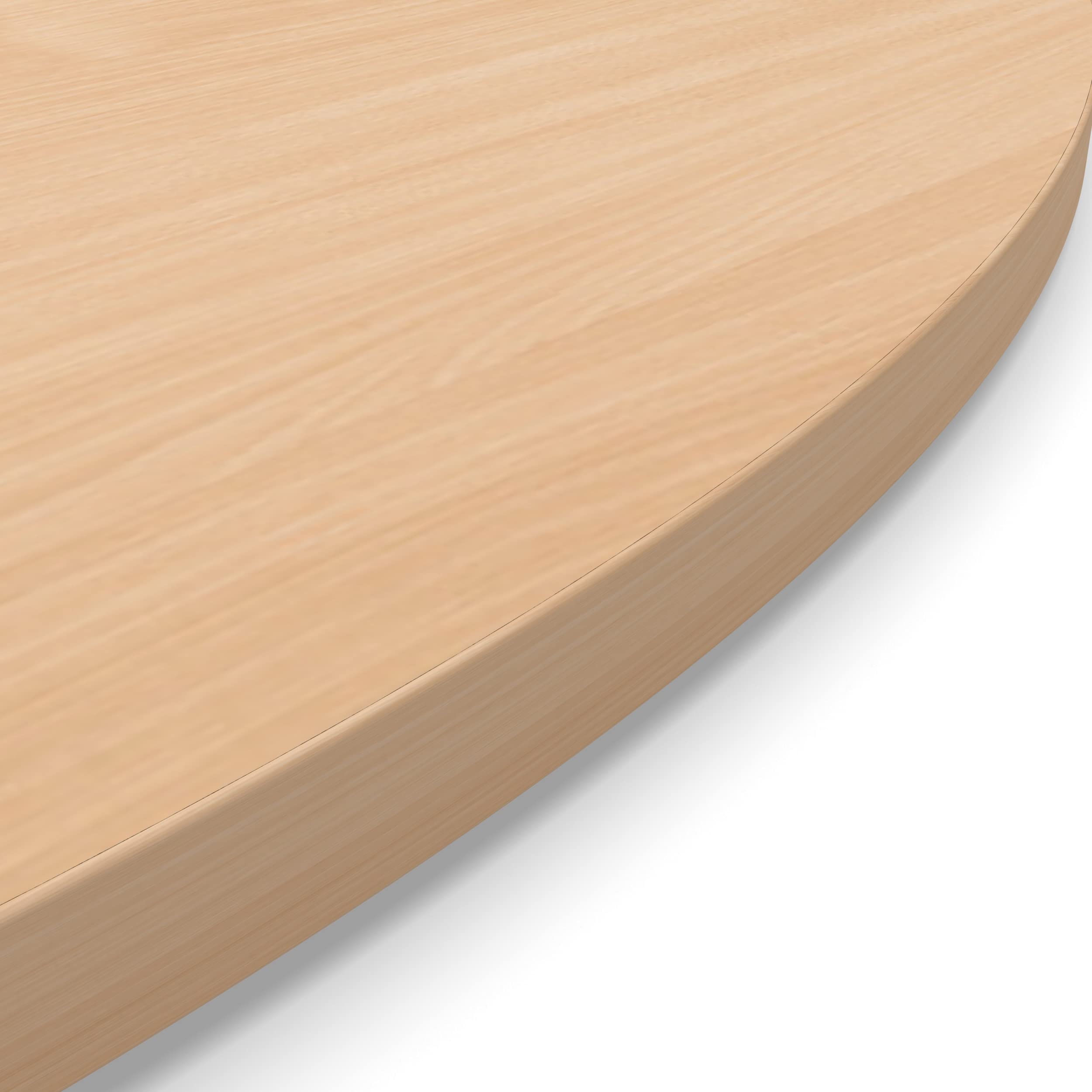 AUPROTEC Tischplatte 28mm rund Ø 600 mm Buche Holzplatte melaminharzbeschichtet Spanplatte mit Umleimer ABS Kante Auswahl: 60 cm