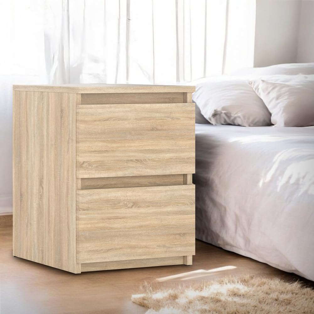 Szafka Nocna Drewniana Do Sypialni 40cm Nakastlik Stolik Nocny Dąb Sonoma