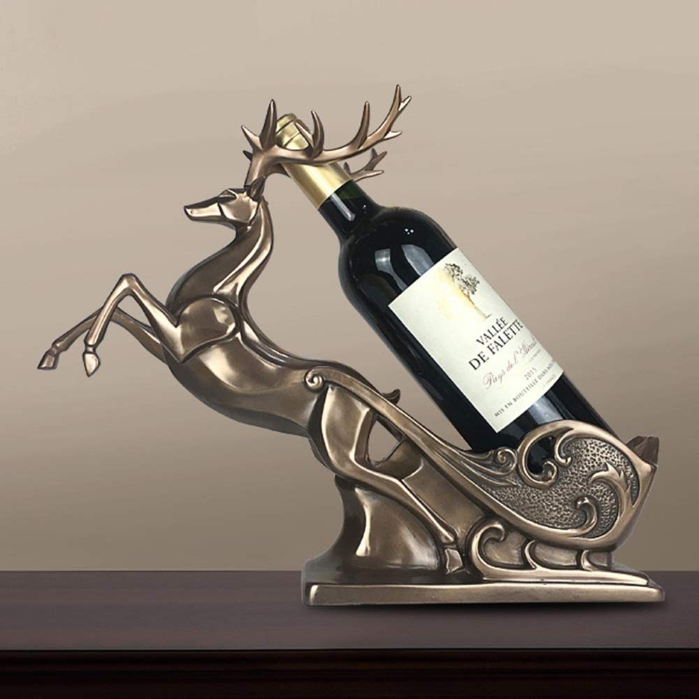 Zhengtufuzhuang Decorations - European and American Resin Elk Wine Rack Ornaments, Wine Cabinet Decorations Handmade Animal Ornaments, 15cm10cm30cm Fine-Made
