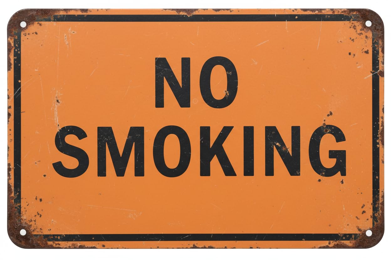 Metal Tin Sign- No Smoking Wall Decor Sign 8x12 Inches Designable Customization Courtyard, Indoor Iron Painting Vintage Signs Aluminum Plates Printed